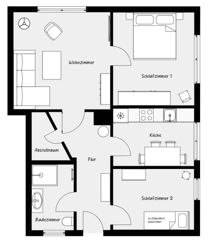Grundriss der Ferienwohnung Heidehof in Bad Bodenteich